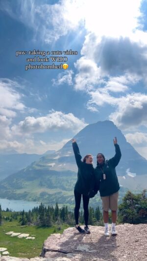 Larsen Thompson Instagram - just wait for it🤭 #glaciernationalpark #photobomb