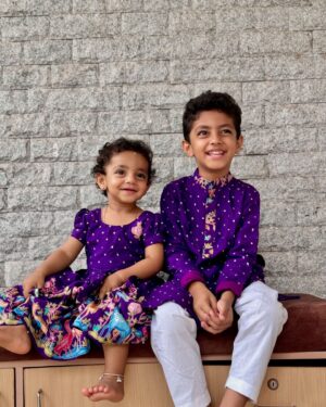 Lasya Manjunath Instagram - Happy Raksha Bandhan ❤️😍

Munni and junnu 😍
Outfits : @pari.designers_ 

#rakshabandhan #rakhi