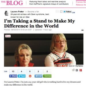 Lauren Potter Instagram - My story is on @huffingtonpost! Join me in taking a stand for acceptance and inclusion. #TakeaStand #celebratedifferent @la2015worldgames