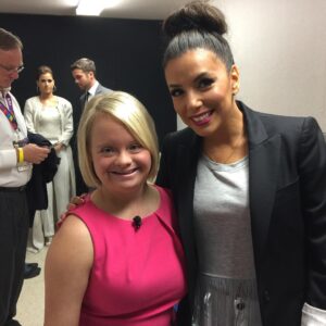 Lauren Potter Instagram - I have a funny story for you guys! When I was a little girl my cousin Brian moved to California and one 4th of July our whole family was at my grandparents house. Cousin Brian brought his roommate with him. She had just moved to California too and her name was @evalongoria! It made me so happy to reunite with her at the @specialolympics World Games Saturday! #itsasmallworld #specialolympics #reachupla