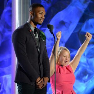 Lauren Potter Instagram - It was such an honor to be on stage at the @specialolympics @la2015 opening ceremonies with my buddy @damianlillard last night! Good luck to all the athletes! #specialolympics #reachupla