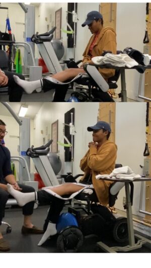 Lauren Spencer Instagram - Physical Therapy with @risehealthcaregroup has been a true game changer because of this machine called The HAL. Look at my progress after ONE session! This machine is great for people who have had strokes, spinal cord injury, have cerebral palsy, MS and MORE! I can’t wait to share more about this device with y’all! ⬇️ DROP A COMMENT if you want to see a part 2!