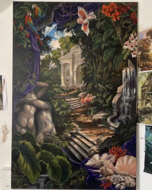 Laurence Llewelyn-Bowen Instagram - Rather fond of this painting I did this time last year “Sugar Island Garden” from Gardens of Baroque Delights. Very inspired by Family Easters on Barbados xxxxxxxxxxx