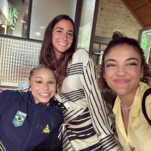 Laurie Hernandez Instagram - We love you @flavialopessaraiva 💕 
& I love watching you perform on floor ☺️

@lauriehernandez