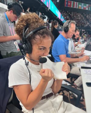 Laurie Hernandez Instagram - With today being the last day of women’s artistic gymnastics, I wanted to send a MASSIVE thank you to all of you for your kindness & excitement! My gratitude is above and beyond for the chance to share the love, the heartbreaks, and the wins. 

Thank you to @nbcsports for trusting a chronically online Olympian-turned-drama major to hold this role with tender hands and a funny heart. 

To @richlernergolf and @coachjustinspring for the laughter, to our researchers (Kensley & Kevin, and Sarah for many things!!), producers, daytime AND primetime squad, to Ashley for the best eyeliner ever, to all the crew—I loved working as a unit with you. thank you for helping us all to look our best! 

thank you, thank you, thank you!!