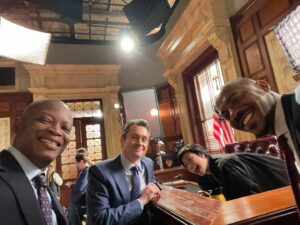 Lawrence Gilliard Jr. Instagram - CATCH THIS ONE!!! Pleasure doing business with this bunch once again! This episode is really important as it deals with the issue of race based trauma! Blessed to be a part of it! Cast is always solid and Chinaza Uche (2nd Pic) is phenomenal in it! And always good catching up with my “The Wire” and “The Duece” hermano, Alex Hall (2nd from last Pic)! Tomorrow! Feb.29th! NBC! 8pm! “Law & Order!” @nbclawandorder #myactorlife #lawrencegilliardjr #lgjrlifestyle #blessings