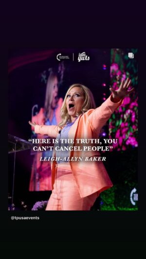 Leigh-Allyn Baker Instagram - You can cancel your Netflix subscription. You can cancel your gym membership. You can cancel a reservation. You can’t cancel people!  I was never canceled… I was redirected! 

#turningpointusa #tpusa #tpusaevents #cancelculture #ywls2024