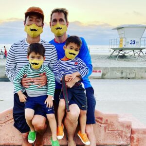 Leonardo Nam Instagram - Family masks for a family sunset walk at the beach @jackapotamus has the cutest masks. #jackapotamus #newnormal