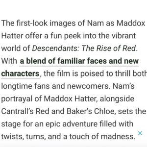 Leonardo Nam Instagram - Here’s a first look at the new 🎩 Maddox Hatter! 🎩Grateful to be in the @disneydescendants universe taking on the iconic Mad Hatter character and taking it to the next level! 🎩 watch it with your kids and get ready for a time altering ride.  I can’t wait for you all to meet @kyliecantrall as Red. Out July 12th on @disneyplus #maddoxhatter #descendantstheriseofred