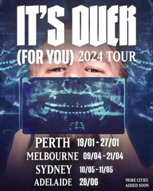 Lewis Spears Instagram - Ladies and Gentlemen, boys and girls allow me to present my hardest tour poster yet 💀💀💀🔪🔪🔪 - these are my actual X-rays. If you wanna know where I got these screws, just zoom in 🤏.
Lewis Spears Presents: IT’S OVER (For You) 2024 Tour Poster - Swipe for dates! More announced very soon 🆙 
I’ll be signing these and mothers after the shows, we kick off in January in PERTH! First weekend almost gone already.
Can’t wait to kick these off.
Poster by the extraordinarily talented @tewfour 
Braces by Dr Peter Scott
Bolts, screws and chin by Dr Sam Verco
Protestors discouraged. 
 🎫 on my site, search my name. Get yours.