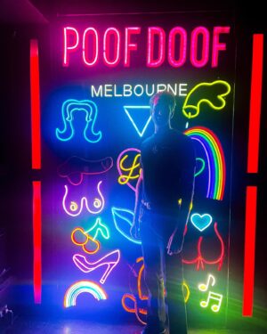 Lewis Spears Instagram - Immersing myself in Melbourne culture before my shows start. Only two weeks till I kick off! 🏳️‍🌈 #PoofDoof