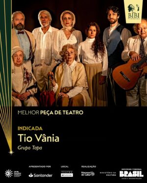 Lilian Blanc Instagram - Tio Vânia, do Grupo Tapa, é destaque entre os indicados da 11ª edição do Prêmio Bibi Ferreira. Veja as categorias que estamos presentes:

- Melhor Peça de Teatro

- Melhor Atriz em Peça de Teatro (Anna Cecilia Junqueira)

- Melhor Ator em Peça de Teatro (Brian Penido Ross)

- Melhor Direção em Peça de Teatro (Eduardo Tolentino de Araujo)

- Melhor Atriz Coadjuvante em Peça de Teatro (Camila Czerkes)

- Melhor Atriz Coadjuvante em Peça de Teatro (Walderez de Barros)

- Melhor Ator Coadjuvante em Peça de Teatro (Zécarlos Machado)

Obrigado a todos!

📸: @fotosgutierrez

#grupotapa #tchekhov #teatrosp #experimenteteatro #arte #sescsantana #sescsp #premiobibiferreira #premiobibi2024 #teatro #prosa #indicados