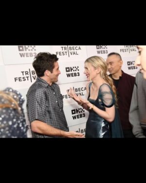Lily Rabe Instagram - Doing double duty in @honornyc for #TheGreatLillianHall NYC premiere @hbo and the @tribeca premiere of #PresumedInnocent @appletv. Thank you to everyone who made it possible for me to be in two places at once.

Dress: @honornyc 
Shoes: @malonesouliers 
Jewelry: @belperron 
Hair: @seijinyc 
Makeup: @benjaminpuckey 
Nails: @caseynails