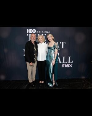 Lily Rabe Instagram - Doing double duty in @honornyc for #TheGreatLillianHall NYC premiere @hbo and the @tribeca premiere of #PresumedInnocent @appletv. Thank you to everyone who made it possible for me to be in two places at once.

Dress: @honornyc 
Shoes: @malonesouliers 
Jewelry: @belperron 
Hair: @seijinyc 
Makeup: @benjaminpuckey 
Nails: @caseynails
