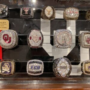 Lincoln Riley Instagram - Always very appreciative when a new one comes in...it takes so many people & so much effort...it seems just like yesterday that we were getting started here, chasing the 1st...

6 rings later, still chasing-

-Boomer