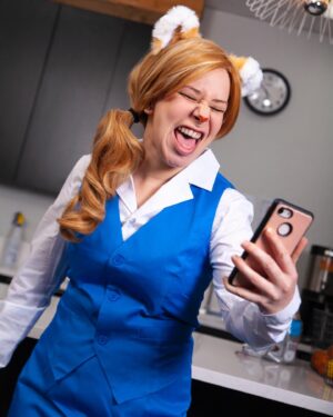 Lindsay Jones Instagram - Back from the dead to say - This Aggretsuko cosplay shoot happened over a year ago. Finally, it gets shared! I love casting based on the personalities of people I know, so:

Retsuko - @dearbassy 

Fenneko - @margaretominey 

Haida - Me

 📸 - @jonrisinger 

Editing - @jarrenmartinez_ 

Send them all some love! Thank you so much to everyone who made this possible. Posting more from the shoot soon 🐱