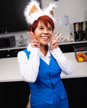Lindsay Jones Instagram - Back from the dead to say - This Aggretsuko cosplay shoot happened over a year ago. Finally, it gets shared! I love casting based on the personalities of people I know, so:

Retsuko - @dearbassy 

Fenneko - @margaretominey 

Haida - Me

 📸 - @jonrisinger 

Editing - @jarrenmartinez_ 

Send them all some love! Thank you so much to everyone who made this possible. Posting more from the shoot soon 🐱
