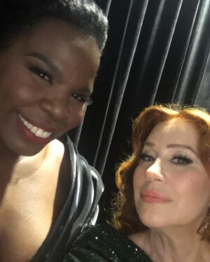 Lisa Ann Walter Instagram - I felt pretty. 
Thanks once again @csiriano for the goddess moment. 
.
Thank you to my very talented team @dvohair for the #LadyGodiva 
@adamchristophermakeup for the smoky beat (the Melania!)
And the always Sunny and patient @miss_kellyjohnson & team for style deluxe 
Purse: @rodofirenze 
Earrings: @neillanecouture 
Giant Ass Ring: mine, via @toddsensoli 

I have more cute pics but our faces wouldn’t fit on IG. Will photo dump soon an array of award season fun. 
But at least there’s a bathroom shot with the #workwife!