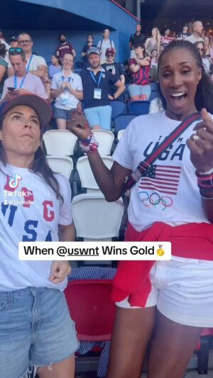 Lisa Leslie Instagram - I’m just gonna sit this right here🤣🤣🤣🤣 #Paris2024 The Duo you didn’t know you needed @kelleyohara and I💃🏼💃🏾