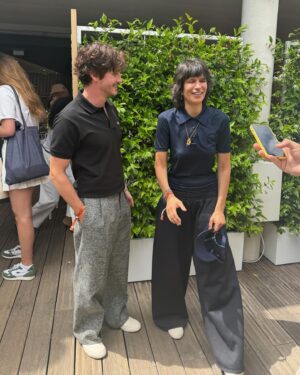 Logan Lerman Instagram - Merci @lacoste x @rolandgarros for making my unhealthy obsession with tennis even worse. Incredible wins for @carlitosalcarazz and @iga.swiatek 🏆 Carlitossssss!!!!!! 🇪🇸