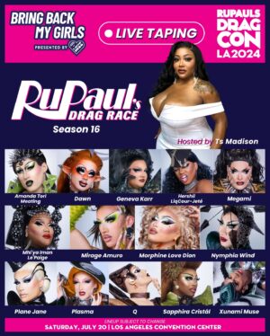 Lolita Banana Instagram - ESTE VIERNES 🚨👠 ¡El elenco de la Temporada 1 de #DragRaceMexico regresa para contar TODO! 👀☕️ 

Aquí está el horario de Bring Back My Girls Temporada 4, con reuniones oficiales presentadas por @tsmadison en @rupaulsdragcon LA, la reunión más grande de reinas de #DragRace en el mundo. 🌴

🎟️ Entradas para #DragCon LA en rupaulsdragcon.com
🗓️ 19 y 20 de julio
📍 L.A. Convention Center