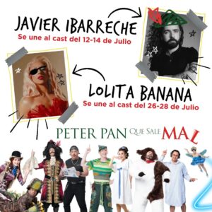 Lolita Banana Instagram - 🎭 ¡Prepárense para una d̶e̶s̶a̶s̶t̶r̶o̶s̶a̶ aventura en Nunca Jamás! 🎭

✨ ¡La increíble Lolita Banana y el talentoso Javier Ibarreche se unirán a nosotros para hacer de esta obra una experiencia única y llena de caos risas! 🌈🤩

📅 12, 13 y 14 de julio | Javier Ibarreche 
📅 26, 27 y 28 de julio | Lolita Banana
🎟️ https://bit.ly/PeterMalQueSalePan

🧚‍♂️ ¡Te garantizamos que n̶a̶d̶a̶ s̶a̶l̶d̶r̶á̶ s̶e̶g̶ú̶n̶ e̶l̶ p̶l̶a̶n̶, que te hará reír sin parar!

😂 ¡Corre por los tuyos antes de que se agoten!

#PeterPanQueSaleMal #LolitaBanana #JavierIbarreche #NuncaJamás #RisasAseguradas #Teatro #TeatroCDMX #NuncaJamásNuncaTanDesastroso #RisasGarantizadas #TeatroFamiliar #ForoCulturalChapultepec #Ticketmaster #InvitadosEspeciales