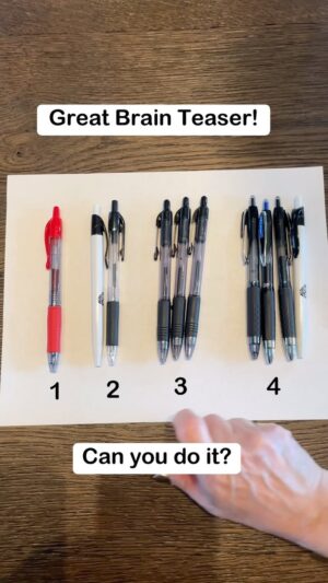 Lori Greiner Instagram - #BrainTeaser #PenChallenge #CanYouDoIt #MindTrick #Puzzle #Challenge