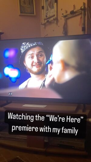 Loris Instagram - This was such a special moment 🥹 Thankful for my family’s acceptance and kindness in a time when so much is uncertain. 💖 
AND OF COURSE thankful for @werehere on @hbo @hbomax NOW STREAMING! Starring @bobthedragqueen @eurekaohara @itsshangela 🖤 
#werehere #wereherehbo #drag #dareisayit #hbo #hbomax #mua #family