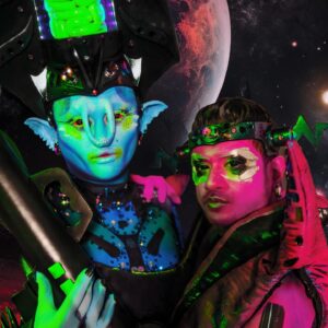 Loris Instagram - Sorry we didn’t post on Halloween, we’ve been busy getting probed for the past 2 weeks 👽✌️
Alien fantasies for me and @juanmiguelvon created by @gummibaerlatex captured photographically & edited by @anthonyvanity 🖤

#dragula #loris #aliens