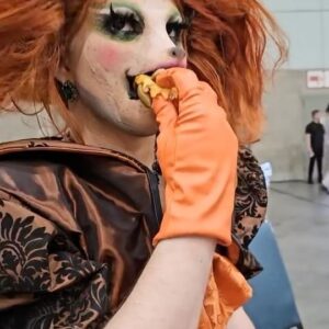 Loris Instagram - Dragcon Day 2 🔪 the fries were an 8/10 tbh 
@rupaulsdragcon 
Costume by @gummibaerlatex 
#dragcon