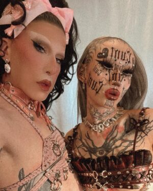 Louisianna Purchase Instagram - Hi Barbie! 🎀🩸
Thank you to @masonrose__ for shooting my sister @vampirechinese and I in Portland. Such a fun, beautiful and relaxed shoot 💕 Thank you @traaaaaant for the bts footage! 
Niohuru brought amazing looks by @manmadeskins and my hair is by @amberndavenport