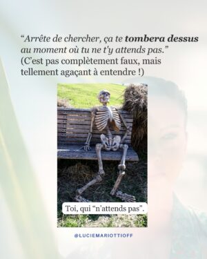 Lucie Mariotti Instagram - Je suis sûre que vous en avez assez d’entendre les conseils amoureux “tout pourris” qu'on ne manque pas de vous donnez même si vous n'avez rien demandé ! 🙉

Je sais aussi que vous voulez vraiment trouver l'amour, le vrai. Mais parfois, pour atteindre nos objectifs, nous avons besoin de soutien, et c'est OK. Vous connaissez sans doute l'adage : "Seul, on va plus vite ; ensemble, on va plus loin." ❣️

Alors si vous recherchez de vrais conseils, des coachings collectifs en direct avec moi, un accompagnement complet et à  vie, profond et joyeux, porté par la sonorité d'une merveilleuse communauté de femmes, le programme “Trouver l'amour, avec Lucie” est fait pour vous :🫶

- Un accompagnement inédit et complet créé par la femme que je suis, pour la femme que vous êtes...

- Un voyage intérieur profond, jalonné d'apprentissages concrets et pratiques. 

- 7 Semaines d'exercices de coachings intenses et bienveillants pour vous accompagner sur le chemin de l'Amour vers la rencontre de votre vie ! (vous pouvez le faire sur la durée que vous voulez)

- Des coachings collectifs en live et en visio pour évoluer toutes ensemble

- Une communauté de femmes, portées par le même élan, dans le cercle vertueux de l'amour qui partagent et se soutiennent sur un forum dédié

Cliquez sur le lien dans ma bio pour le découvrir. 👍

Avec foi en amour, 
Lucie

#lovecoach #coachdevie #devperso #relations #amour #rencontres #holistique #authentique #soinsenergetiques #lovecoaching #soinsénergétiques #podcastfrance #devpersonnel #dependanceaffective #relationtoxique