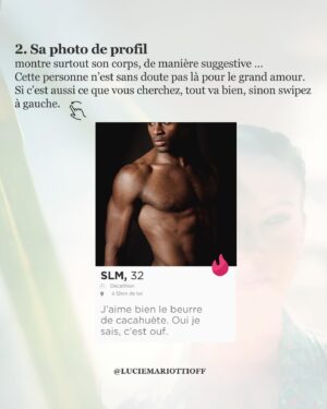 Lucie Mariotti Instagram - Comment repérer les red flags sur les applis de rencontre? ❓
Quelles informations rechercher sur les profils ? 🤔
Quels détails observer dans les photos? ❓
Comment détecter les légendes trompeuses, et comment décoder l’usage du langage ou les réactions disproportionnées ? 🤔

Si vous vous posez toutes ces questions, je vous ai préparé une liste de 6 principaux red flags. ⛳

Et n’oubliez pas, cette liste est généraliste. Suivez toujours votre intuition et votre instinct! ❤️

Dites-moi dans les commentaires quels sont les red flags que j’ai oubliés. ✍️

Avec cœur,
Lucie

#bienveillance #programme #devperso #amourdesoi #lovecoaching #rencontres
#évolution #épanouissement #epanouissementpersonnel #serenite #trouverlamour
#bienveillanceenverssoimeme #lahochi #reikifrance #soinsénergétiques