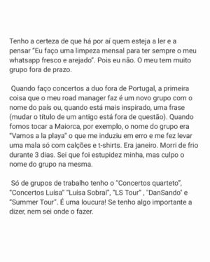 Luísa Sobral Instagram - "Vai mais um grupo?"

#pensamentoscronicos