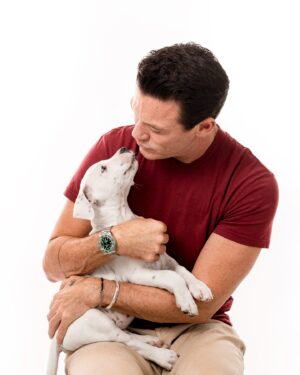 Luke Evans Instagram - The amazing work that @wagsandwalks do. One of these brothers has been adopted but one more is still looking for a forever home. They have so many beautiful doggies at @wagsandwalks looking for loving families. Go check them out. Oh! And enjoy my happy place #dogsofinstagram #adoptdontshop #doggie #puppy #puppylove 

Thank you @charlienunnphotography for making my day!