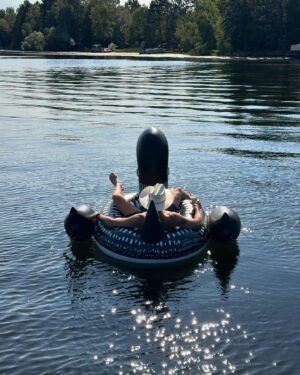 Luke Gulbranson Instagram - Traded in my hammer and tools for a beer and @float.eh the other day. So this is what summer is supposed to be like? 😊 hope everyone else has had some time to enjoy. What are some highlights y’all have had? Anyone else have a bad ass float? #summerchillin