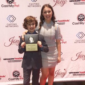 Luke Roessler Instagram - Thank you @joeyawards1 for The Jason Priestley Award of Excellence! An award to “a young Canadian performer who has shown excellence in their craft and shows great promise for the future.” Wow, VERY honoured!!! (And thanks to my big sis for all you do❤️.)@jason_priestley #jasonpriestley #joeyawards
