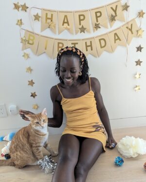 Lupita Nyong'o Instagram - Go Yoyo! It’s yo birthday! 💖🐈🎂 

Please join me in wishing him a very happy 3rd birthday! 🎁 #Yoyoyyo #ChildlessCatLady