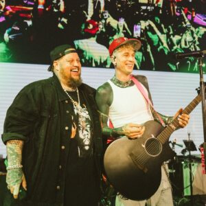 Machine Gun Kelly Instagram - jelly you are living breathing badass and a kindred soul who has shown me the path of redemption and what it looks like to believe in yourself against all odds. 

from us beefing 12 years ago, and fast forward to us putting out what i believe will be the biggest hit of our careers yet im proud to call you my brother and life feels better knowing you got my back. 

this lonely road ain’t so lonely my friend. 🤞🏻 @jellyroll615