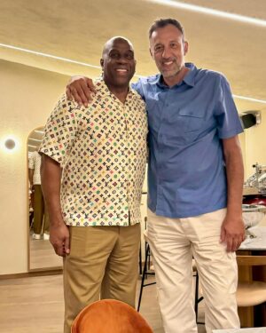 Magic Johnson Instagram - Caught up with my former Laker teammate and Hall of Famer Vlade Divac in Montenegro tonight! He invited me and Cookie, our guests Rodney and Holly and Mike and Natasha, to dinner at Mamula Island Hotel in Montenegro. It was an old fort that was turned into a luxury hotel and it’s only been open for two years. Dinner and exploring the property was simply amazing! I recommend anyone in Montenegro check it out!