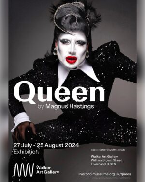 Magnus Hastings Instagram - Hot footed it to Philadelphia for a shoot with @sapphiracristal  in time to get her in the Queen exhibition @walkerartgallery  and she was as lovely as you would expect and when I shouted “squiggle down the wall” she was masterful ❤️📸👑 Queen is open now until August 25th . QUEEN prints link in bio ⬆️.. get yourself to Liverpool immediately. 🚂✈️ 🚘. 👗@bronbermudez.  #magnushastings #queen #walker gallery #sapphiracristal #rupaulsdragrace