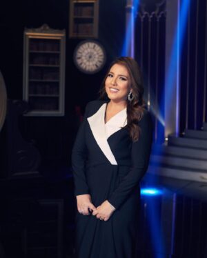 Mai Kassab Instagram - إستنوني النهارده في برنامج #حبر_سري مع الإعلاميه المهذبه المختلفه #أسما_إبراهيم علي شاشه #القاهرة_والناس إن شاء الله الحلقه تعجبكم ❤️🌹🙌🏻
Styled by : @saeedramzi 
Dress : @amrsaeedfashiondesigner 
Mua : @ahmedelkhawaga1 
Jewelry : @iramjewelry_ 
Hair : @bliss_by_moustafa