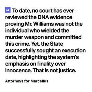 Mandy Patinkin Instagram - Repost from @innocenceproject
•
BREAKING: The Missouri Supreme Court has scheduled our client #MarcellusWilliams to be executed on Sept. 24, 2024 for a crime DNA proves he didn’t commit. We have three months to stop the execution of an innocent person. Help stop this injustice before it’s too late:
1. Add your name to our petition (link in bio)
2. Tag friends and family in Missouri in the comments below
3. Share this post to your stories.