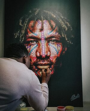 Mansour Barnaoui Instagram - Merci à @barosarre pour ce magnifique portrait 🙏🏾⚡️ #art #mixedmartialartist #fighter