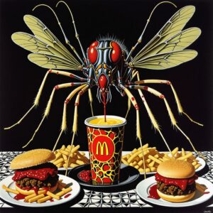 Marco Antonio Caponi Instagram - IA. INVASIÓN ARTIFICIAL 02/4 2024; Bs As,

En febrero del 2024; Bs As, una invasión intenta infectar a toda la población 
Hay un plan siniestro
Hay una dieta macabra
Hay zombies impredecibles invisibles 
Hay un trasfondo político 
un intento de colonización mental
El AI-pocalipsis 

De un oportunista nace MosQBurger.
 
¿Será la salvación? O ¿El fin de la humanidad? 

GENERO: Cine Clase B 

MANÚ “hiperfast food”

1. McMosquito Classic dead

2. Mosquito Deluxe Wrap
 
3. Blood Shake
 
4. Buzzing Sundae
 - Helado con miel y costras húmedas.

5. **Mosquito Muffin:**
.
.
.
.

¿HACEMOS ENTRE TODOS ESTA PELÍCULA? 

Escriban escenas y la armamos 🔳🃏🔥