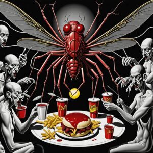 Marco Antonio Caponi Instagram - IA. INVASIÓN ARTIFICIAL 02/4 2024; Bs As,

En febrero del 2024; Bs As, una invasión intenta infectar a toda la población 
Hay un plan siniestro
Hay una dieta macabra
Hay zombies impredecibles invisibles 
Hay un trasfondo político 
un intento de colonización mental
El AI-pocalipsis 

De un oportunista nace MosQBurger.
 
¿Será la salvación? O ¿El fin de la humanidad? 

GENERO: Cine Clase B 

MANÚ “hiperfast food”

1. McMosquito Classic dead

2. Mosquito Deluxe Wrap
 
3. Blood Shake
 
4. Buzzing Sundae
 - Helado con miel y costras húmedas.

5. **Mosquito Muffin:**
.
.
.
.

¿HACEMOS ENTRE TODOS ESTA PELÍCULA? 

Escriban escenas y la armamos 🔳🃏🔥