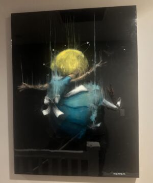 Marco Dapper Instagram - SOLD. Weekend is here… all finished with this Alice. The Fall of Alice. Oil on wood panel with resin. Happy Friday everybody!  #aliceinwonderlandart #rabbithole