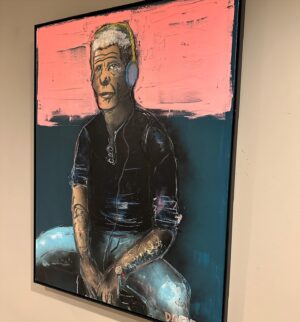 Marco Dapper Instagram - SOLD. A personal hero once said "The way you make an omelet reveals your character." - Bourdain. I decided to put headphones on him since he was a big music nerd. Just like me 😎He is also available if interested. 30”x40” oil on canvas framed. #oiloncanvas #anthonybourdain #partsunknown