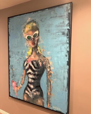 Marco Dapper Instagram - SOLD. So I got over all the pink with her so I figured it was time for a change. Classic. 67”x51” oil on canvas. #barbiegram