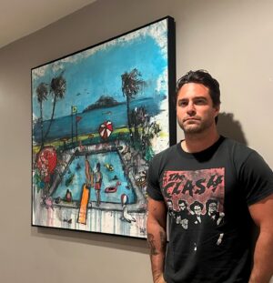Marco Dapper Instagram - SOLD. I DONT MIND IF YOU DONT MIND. Oil and charcoal on canvas. 

#oiloncanvaspainting #midcenturymodern #summervacations